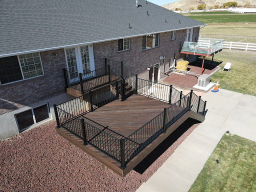 Side deck idead: Side Balcony Transition Deck - Multi-level deck builders in Ogden, Utah