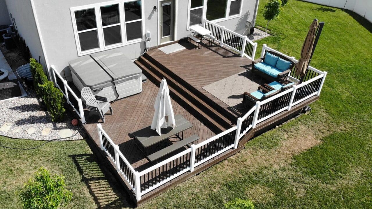 Custom envision composite decking - multi-level deck design ideas - custom deck builder utah