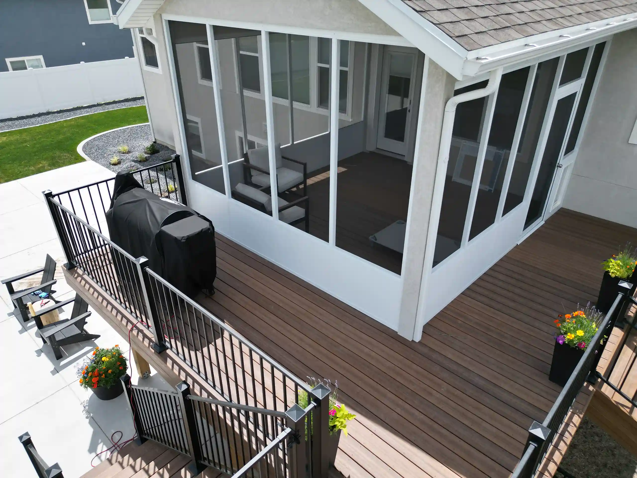 multi-level decks builder and deck railing contractor near me eden utah